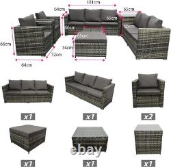Rattan Garden 9 Seater Sofa Furniture Chair Dining Table Patio Set Outdoor Patio