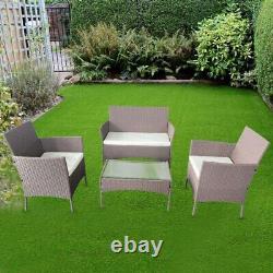 Rattan Garden Brown Furniture 4Pc Set Chair Sofa Piece Patio Table Outdoor