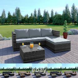 Rattan Garden Corner Sofa And Table Patio Furniture Chair Set Black Grey Brown