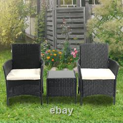 Rattan Garden Furniture 3 Piece Set Outdoor Wicker Patio Chairs Table Sofa Set