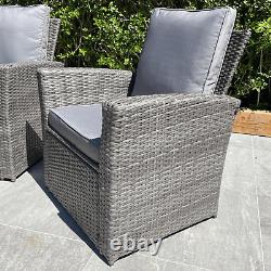 Rattan Garden Furniture 4 Piece Bistro Outdoor Patio Chairs Coffee Table Sofa