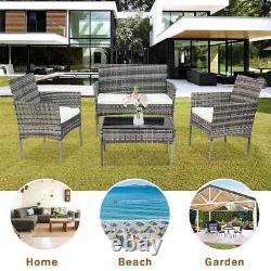 Rattan Garden Furniture 4 Piece Outdoor Patio Sofa Set Wicker Conservatory Set
