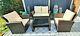 Rattan Garden Furniture 4 Piece Patio Set Table Chairs Grey Or Brown. Uk Stock