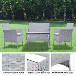 Rattan Garden Furniture 4Pieces Set Sofa Patio Outdoor Hotel Table Wicker Chair