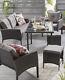 Rattan Garden Furniture 6 Piece Patio Set Table Chairs 7 Seater Black Grey