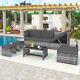 Rattan Garden Furniture 6 Seater Chairs Table Cushions Set Outdoor Patio Qy
