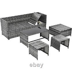Rattan Garden Furniture 6 Seater Chairs Table Cushions Set Outdoor Patio QY