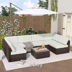 Rattan Garden Furniture 6 Seater Corner Lounge Coffee Table Outdoor Patio Set