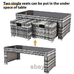 Rattan Garden Furniture 6 Seater Corner Sofa Table and Chair Outdoor Patio Set