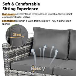 Rattan Garden Furniture 6 Seater Corner Sofa Table and Chair Outdoor Patio Set