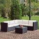 Rattan Garden Furniture 6 Seater L-shape Corner Sofa Coffee Table Outdoor Patio