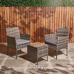 Rattan Garden Furniture Bistro Set 2 Seater Outdoor Patio Table & Chairs Set