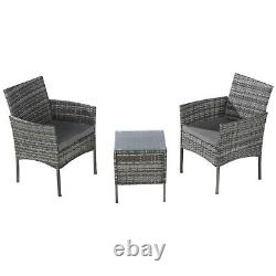 Rattan Garden Furniture Bistro Set 2 Seater Outdoor Patio Table & Chairs Set