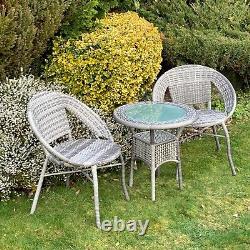 Rattan Garden Furniture Bistro Set Tea for two 2 Outdoor Patio