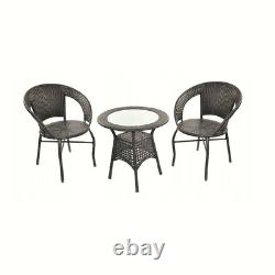 Rattan Garden Furniture Bistro Set Tea for two 2 Outdoor Patio