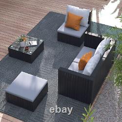 Rattan Garden Furniture Corner Cushion Sofa Set Outdoor Patio Lounge Table Chair