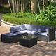 Rattan Garden Furniture Corner L Shape Sofa Set Coffee Table Outdoor Patio 190cm