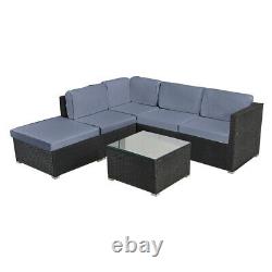 Rattan Garden Furniture Corner L Shape Sofa Set Coffee Table Outdoor Patio 190cm
