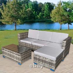 Rattan Garden Furniture Corner Sofa 4 Seater Lounge Set Patio Outdoor Sofa Set