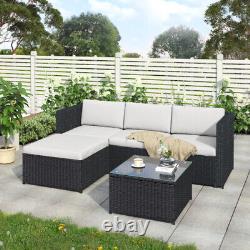 Rattan Garden Furniture Corner Sofa Set Coffee Table Outdoor Patio Conservatory