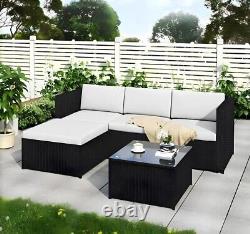 Rattan Garden Furniture Corner Sofa Set Coffee Table Outdoor Patio Conservatory