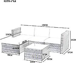 Rattan Garden Furniture Corner Sofa Set Coffee Table Outdoor Patio Conservatory