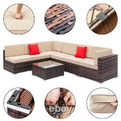 Rattan Garden Furniture Corner Sofa Set Coffee Table Outdoor Patio Set New