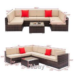 Rattan Garden Furniture Corner Sofa Set Coffee Table Outdoor Patio Set New