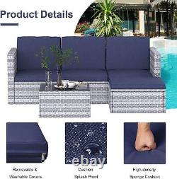 Rattan Garden Furniture Corner Sofa Set Lounger Table In/outdoor Patio