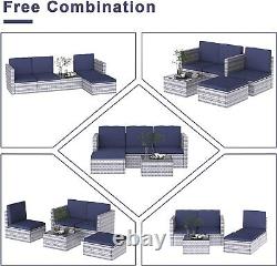 Rattan Garden Furniture Corner Sofa Set Lounger Table In/outdoor Patio