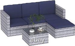 Rattan Garden Furniture Corner Sofa Set Lounger Table In/outdoor Patio