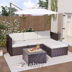 Rattan Garden Furniture Corner Sofa Set Lounger Table Outdoor Patio Conservatory
