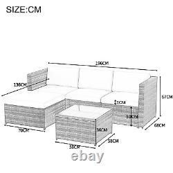 Rattan Garden Furniture Corner Sofa Set Lounger Table Outdoor Patio Conservatory