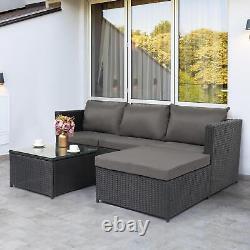 Rattan Garden Furniture Corner Sofa Set Lounger Table Outdoor Patio Conservatory