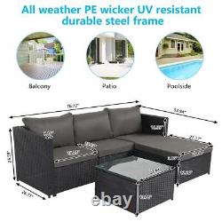 Rattan Garden Furniture Corner Sofa Set Lounger Table Outdoor Patio Conservatory