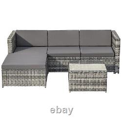 Rattan Garden Furniture Corner Sofa Set Lounger Table Outdoor Patio Conservatory