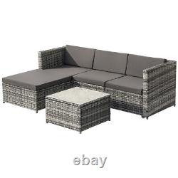 Rattan Garden Furniture Corner Sofa Set Lounger Table Outdoor Patio Conservatory