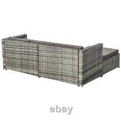 Rattan Garden Furniture Corner Sofa Set Lounger Table Outdoor Patio Conservatory