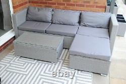 Rattan Garden Furniture Corner Sofa Set Lounger Table Patio Outdoor Conservatory