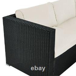 Rattan Garden Furniture Corner Sofa Set Outdoor Patio L-Shaped Lounge W Cushions