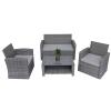 Rattan Garden Furniture Corner Sofa Set Table Outdoor Patio Wicker Lounge Set