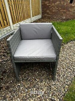 Rattan Garden Furniture Cube Set Chairs Sofa Table Outdoor Patio Rattan Grey