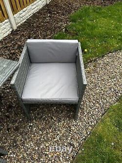 Rattan Garden Furniture Cube Set Chairs Sofa Table Outdoor Patio Rattan Grey