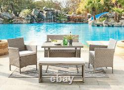 Rattan Garden Furniture Dining Set Conservatory Patio Outdoor Table Chairs Bench