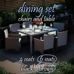Rattan Garden Furniture Dining Set Wicker Chairs Table Outdoor Patio 4 6 Seater