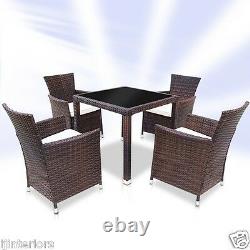 Rattan Garden Furniture Dining Table And 4 Chairs Dining Set Outdoor Patio