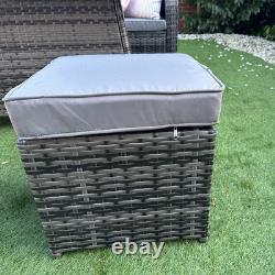 Rattan Garden Furniture Gas Fire Pit And Corner Sofa Set Outdoor Furniture Patio