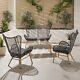Rattan Garden Furniture Grey Table Sofa And Chairs Patio Outdoor Seating Set