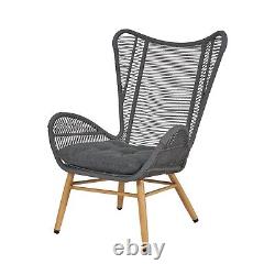 Rattan Garden Furniture Grey Table Sofa and Chairs Patio Outdoor Seating Set