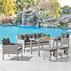 Rattan Garden Furniture Lounge Set 6 Piece Garden Outdoor Patio Set In Grey